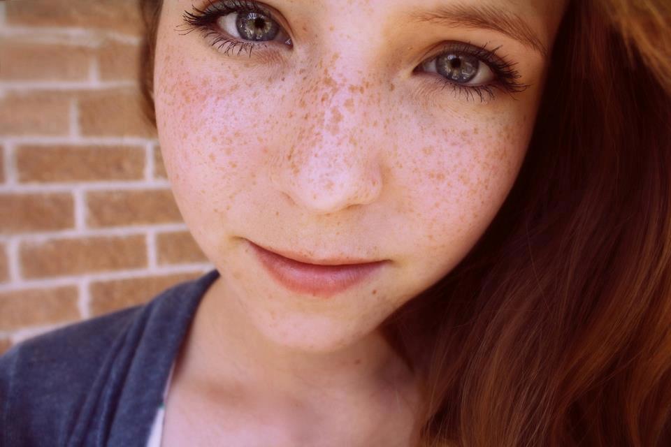 closeup freckles