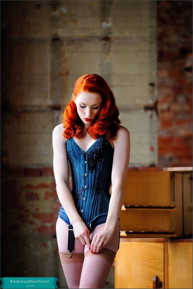 This beautiful redhead is sexy in her corset - Redhead Next Door Photo ...