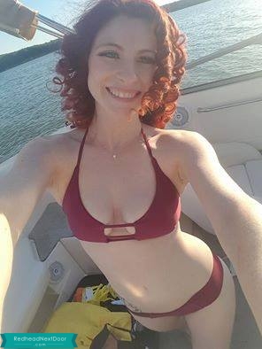 redhead on the boat